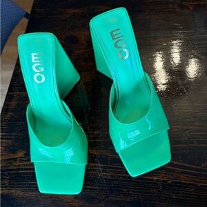 EGO Vibrant Green Triangle Heels
